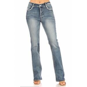NEW BUS STOP angels baby distressed jeans in light wash